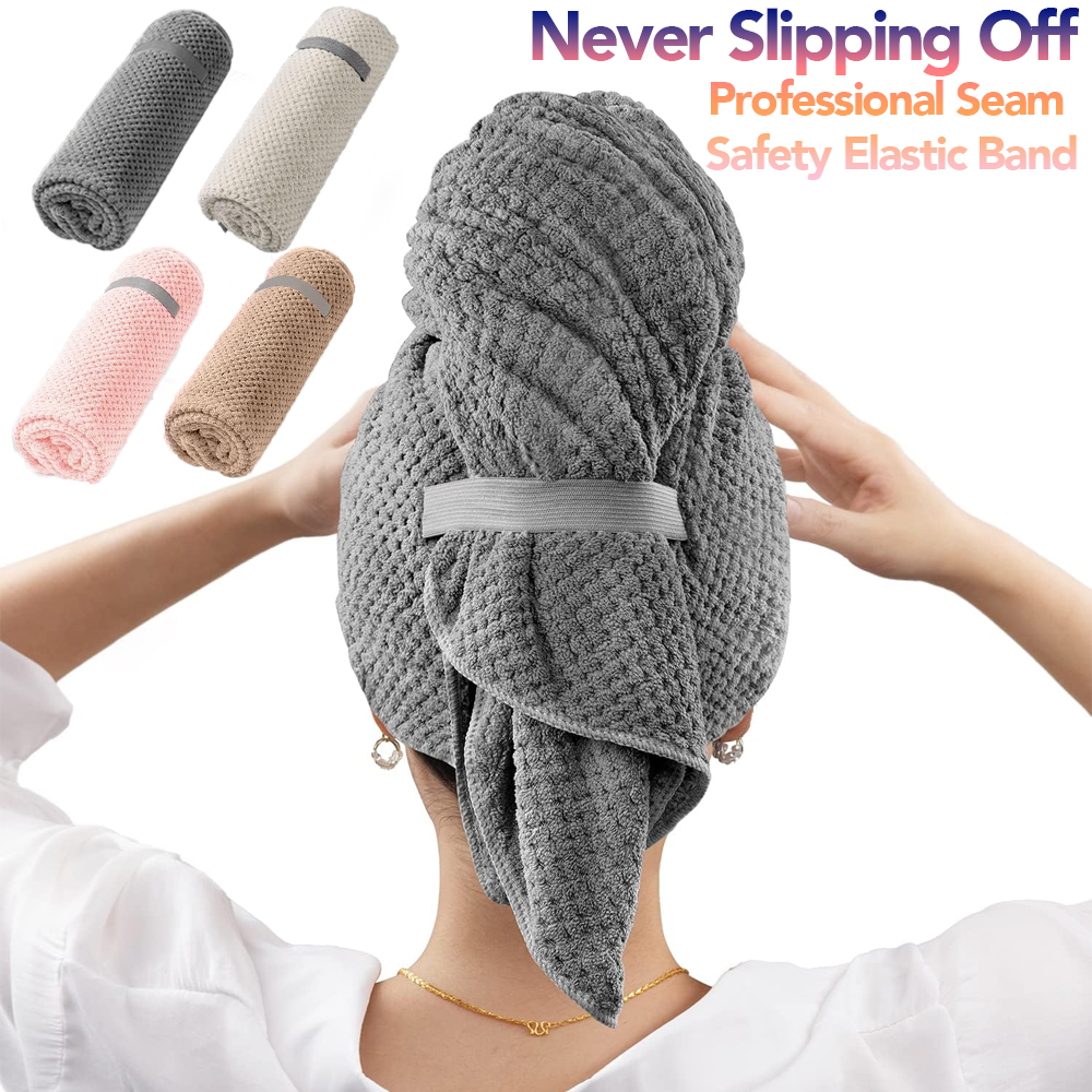 Hair Turban Towel - Toalha de cabelo de microfibra extra
