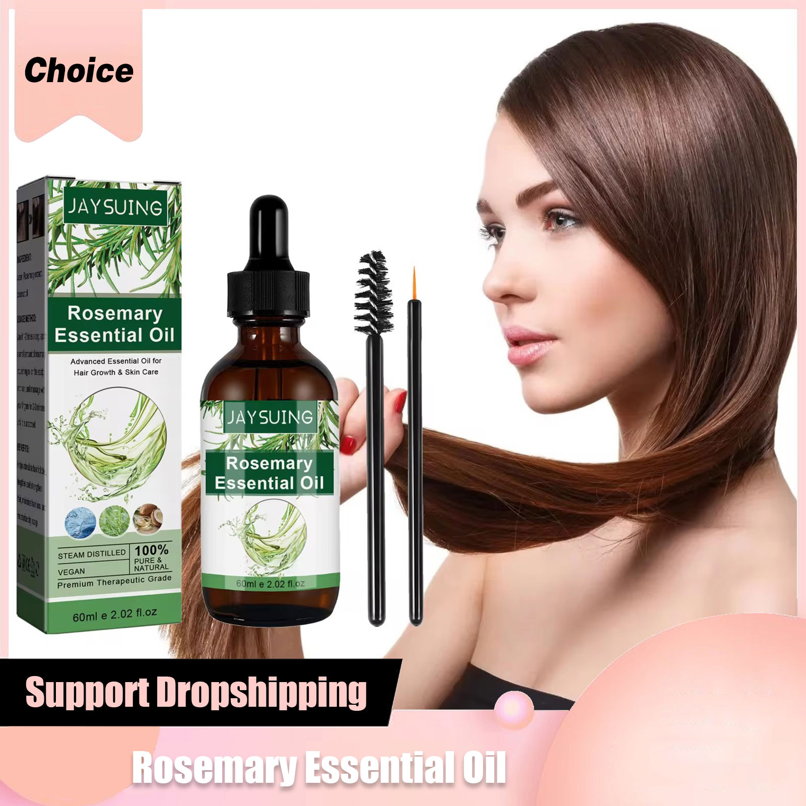 Hair Care Oil Serum - Óleo essencial de alecrim para o