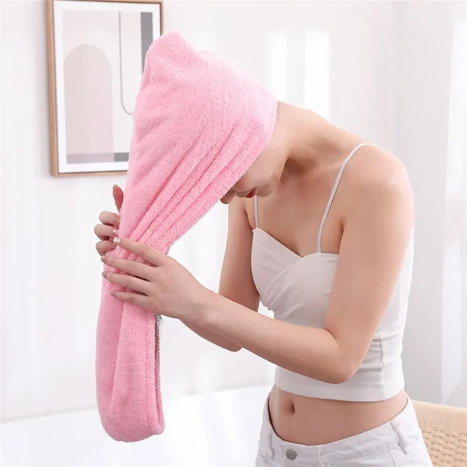 Hair Turban Towel - 1PC Touca de Cabelo de Microfibra