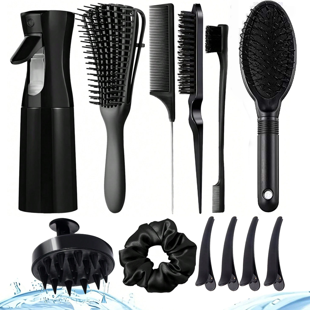 Hair Care Wavy Hair - Conjunto de Escovas Desembaraçadoras com Borrifador,