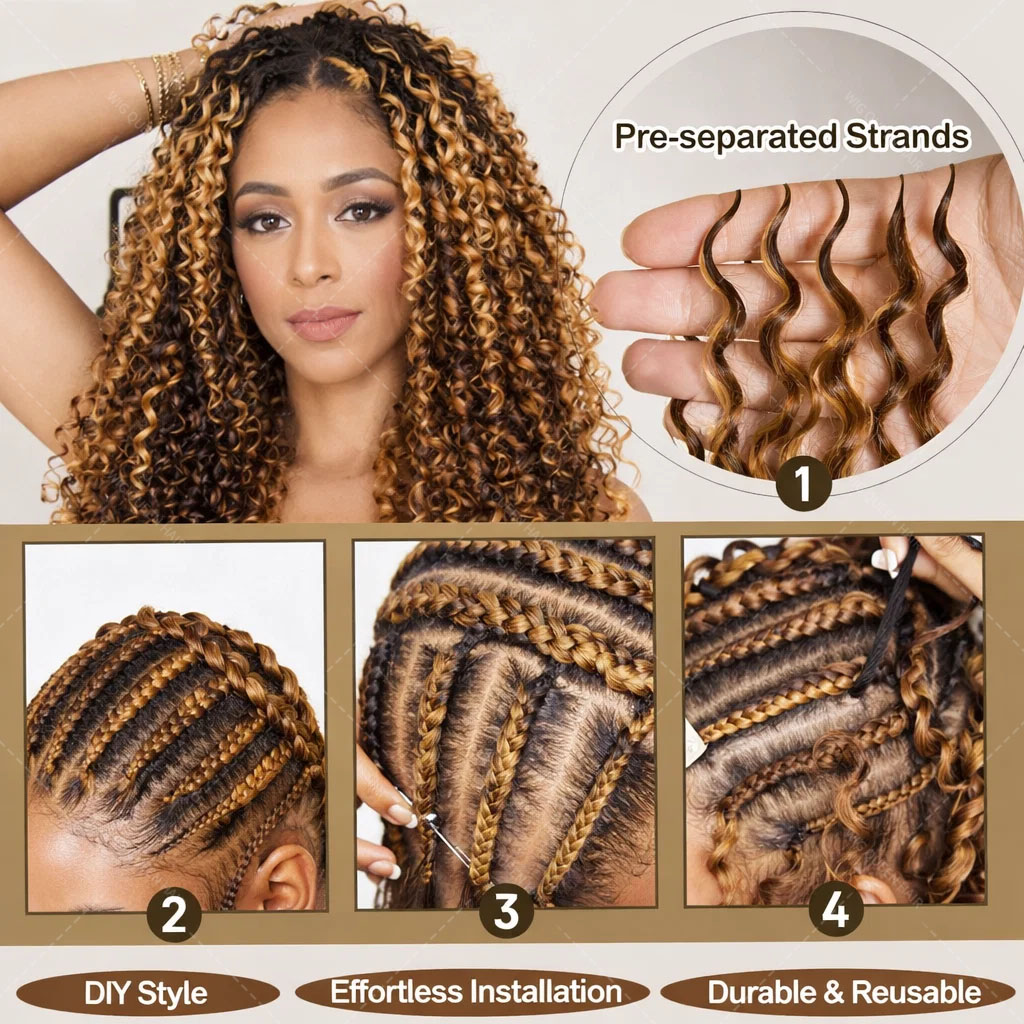 Cabelo Cacheado Birmanês P427  - Feather Hair Extension avaliação e preço