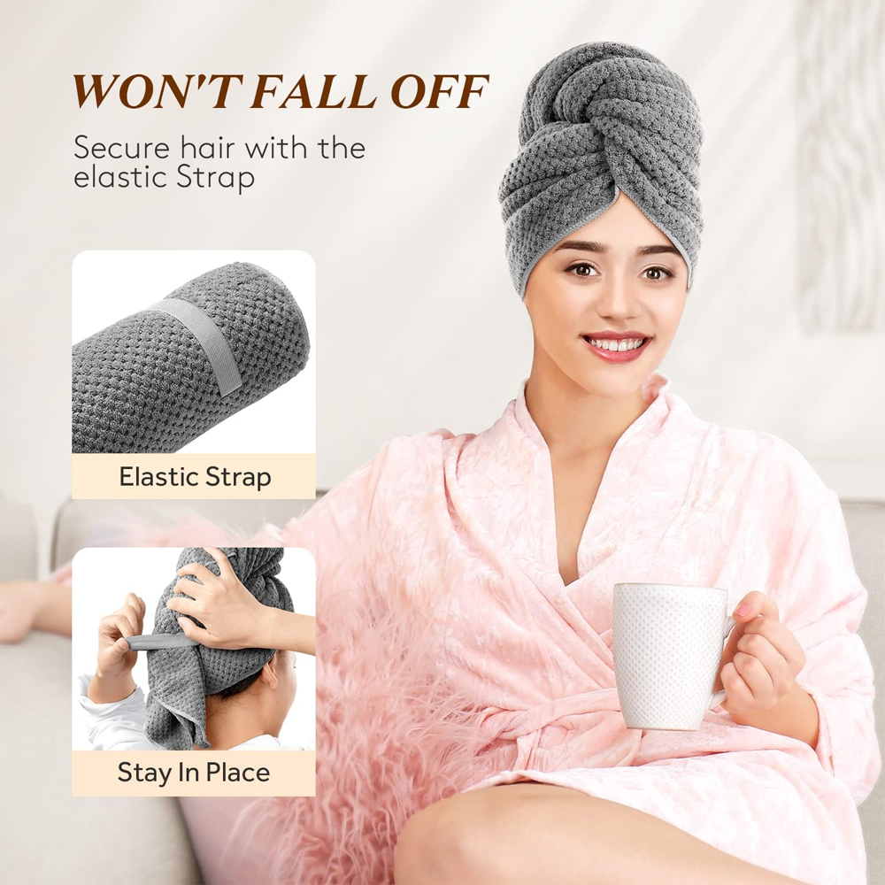 Toalha de cabelo de microfibra - Hair Turban Towel avaliação e preço
