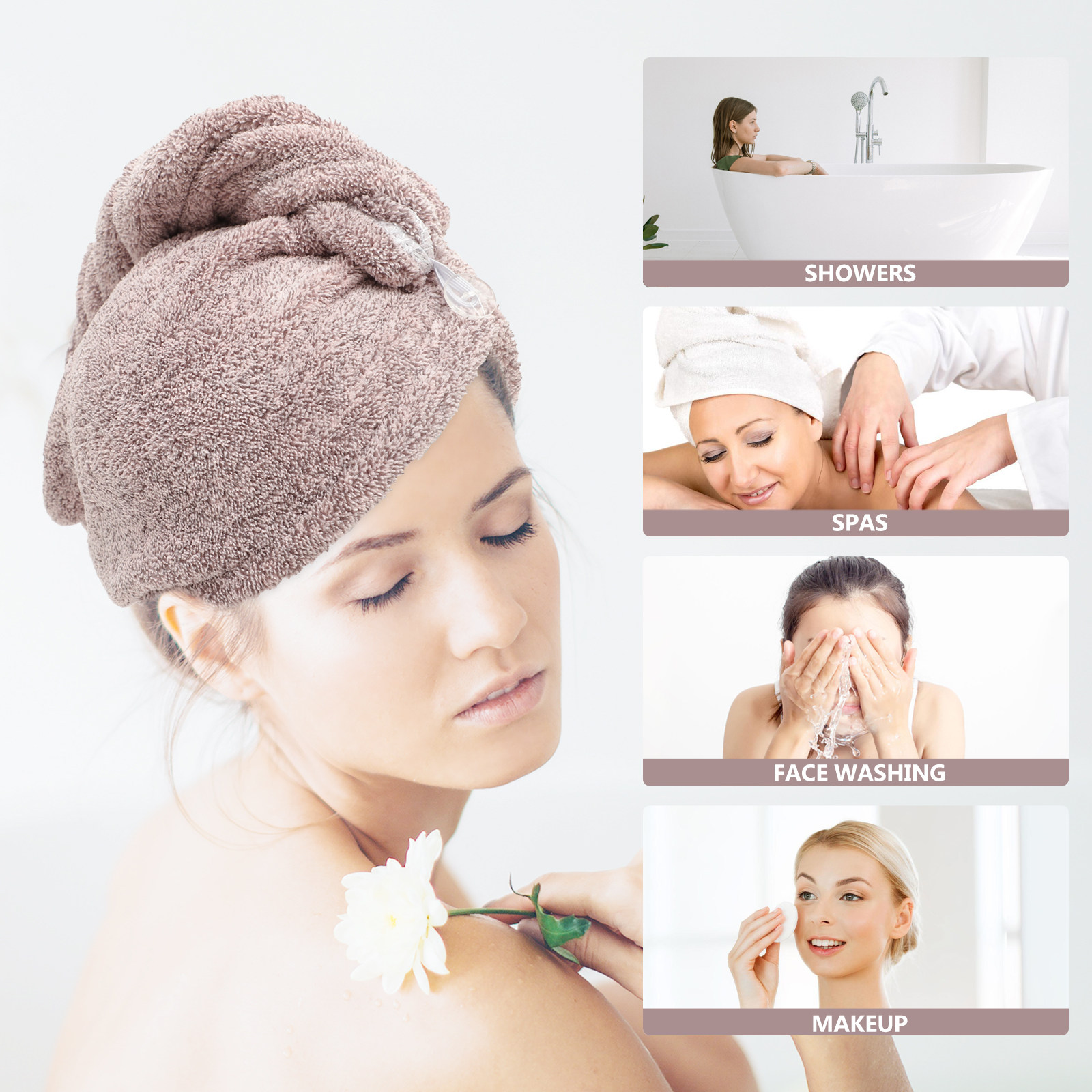 2 Peças Toucas de Secagem de C - Hair Turban Towel avaliação e preço