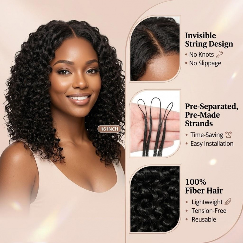 Extensões de Cabelo Sintético  - Feather Hair Extension avaliação e preço